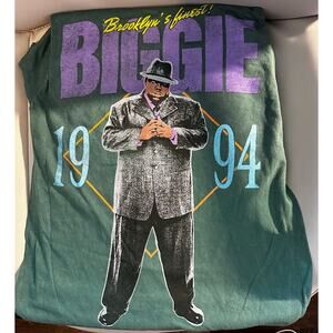 Notorious B.I.G. BIGGIE Brooklyn’s Finest 1994 Green Men’s T-Shirt Small